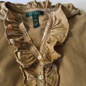 Ralph Lauren Caramel Ruffle top